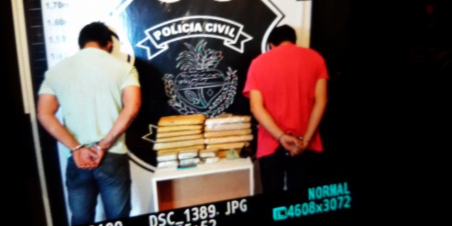 Policiais civis de Goianésia apreendem quinze quilos de droga e dois traficantes!