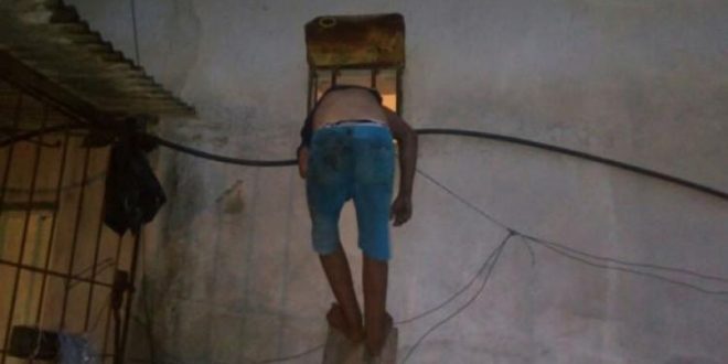 Jovem fica entalado em buraco de parede de comércio em Porangatu