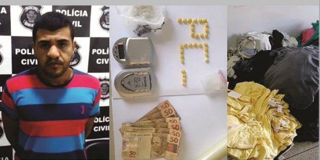 Homem é preso em Jaraguá suspeito de tráfico de drogas e com roupas falsas