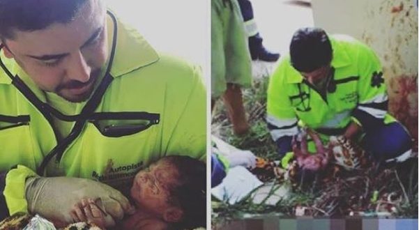 Bebê nasce após a mãe ser arremessada de caminhão em grave acidente