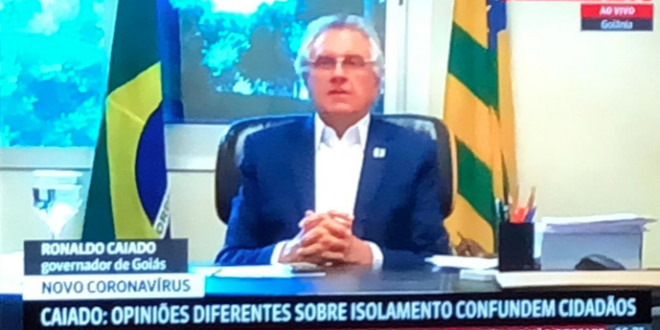 Caiado diz que posição divergente de Bolsonaro sobre o isolamento confunde o goiano: ‘Vou ouvir o governador ou o presidente?’