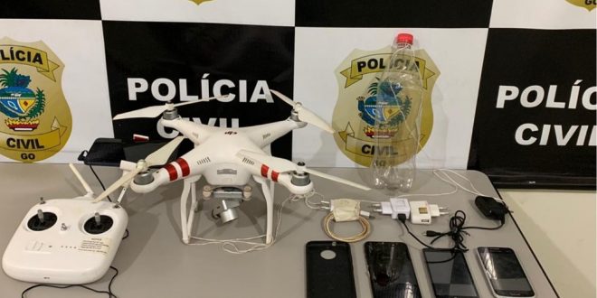 Homem é preso suspeito de usar drone para tentar entregar celulares em presídio de Goiatuba