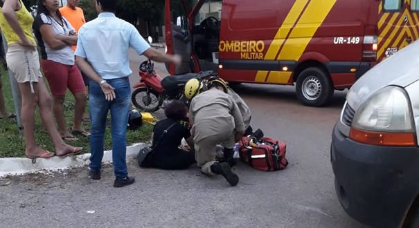 Mãe e filho ficam feridos em acidente de trânsito entre carro e moto na região oeste de Goianésia