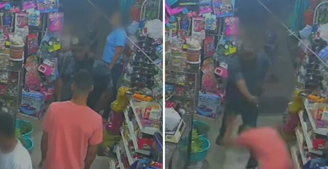 Homem mata o namorado da ex ao lado de crianças em supermercado; imagens são fortes