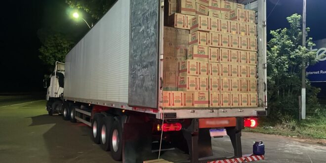 Operação do Fisco Estadual e PRF apreende em Goianésia carreta transportando bebidas sem nota fiscal