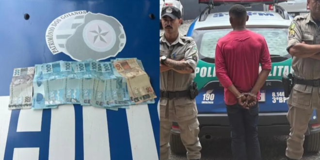 Homem é preso em flagrante ao furtar R$ 2,1 mil em banheiro de comércio em Estrela do Norte