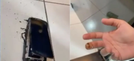 Celular esquenta no colo de adolescente, explode e causa princípio de incêndio em Porangatu
