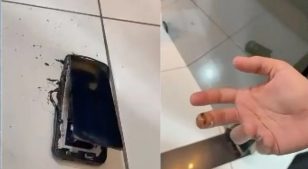 Celular esquenta no colo de adolescente, explode e causa princípio de incêndio em Porangatu
