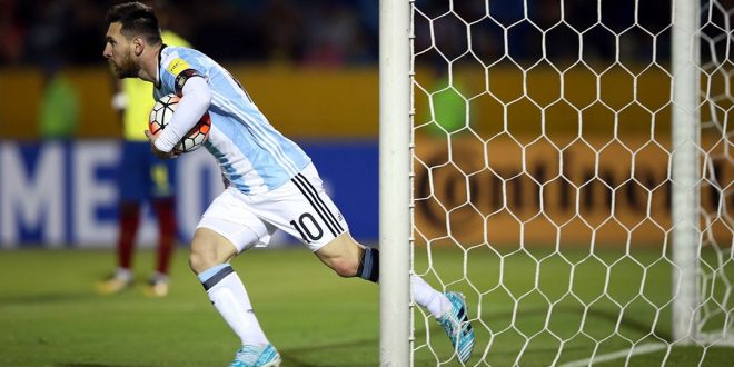 Messi marca três e coloca Argentina na Copa