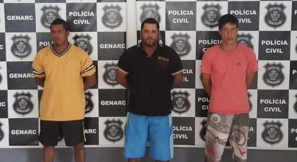 Trio suspeito de arrombar residência, agredir idoso e roubar televisão no Bairro Jardim Esperança é preso pela PC