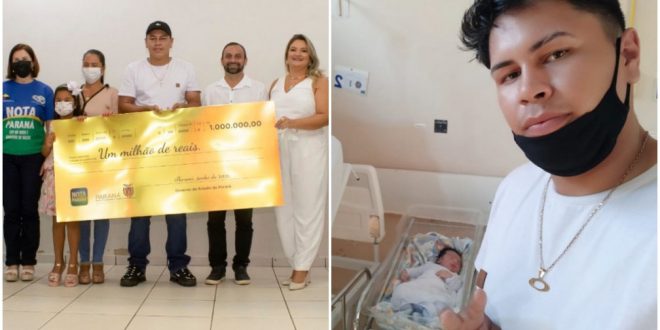 Jovem ganha R$ 1 milhão em sorteio no mesmo dia em que filho nasceu no Paraná: ‘Fazia nem 5 minutos que tinha saído da sala de parto’