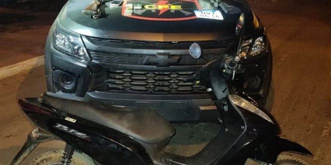 Moto tomada em assalto em Jaraguá é recuperado pelo CPE em Santa Terezinha