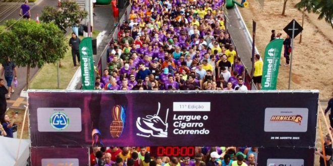 Corrida pelo fim do vício no cigarro reúne mais de 800 pessoas em Goiânia