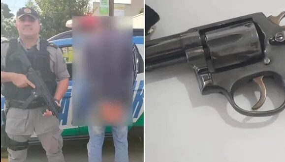 Em São Francisco: Homem armado com revolver calibre 38 e seis munições é preso