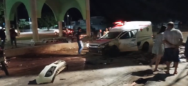 Acidente em Carmo do Rio Verde: Ambulância colide com portal em construção