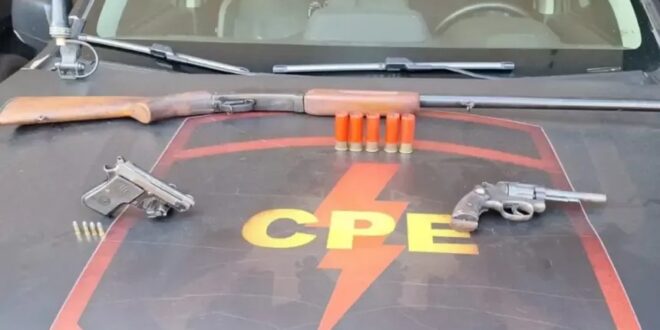 CPE Goianésia apreende três armas de fogo durante patrulhamento no Colina Parque em Goianésia