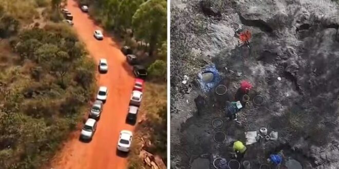 Garimpeiros invadem fazenda para extrair cristais de forma ilegal, em Goiás