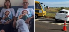 Casal de professores morre após carro ser atingido por ônibus escolar na GO-215