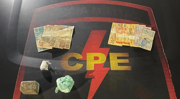 CPE apreende drogas e prende dois suspeitos por tráfico em Rubiataba