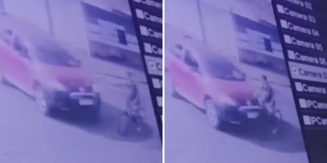 Criança de 10 anos é atropelada e motorista foge sem prestar socorro; vídeo mostra acidente