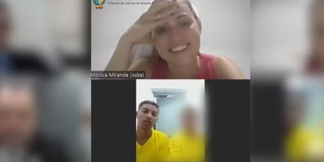 Juíza dá risada ao reencontrar preso em audiência de custódia e brinca: ‘Você aqui de novo