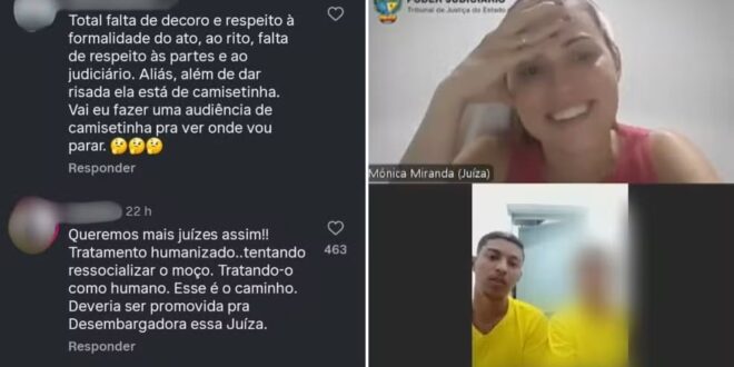 Juíza que brincou e deu risada ao reencontrar preso em audiência de custódia divide opiniões; vídeo