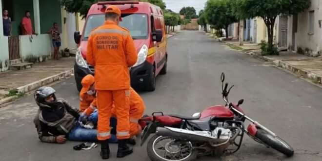 Motociclista fica ferido em acidente de trânsito no oeste de Goianésia