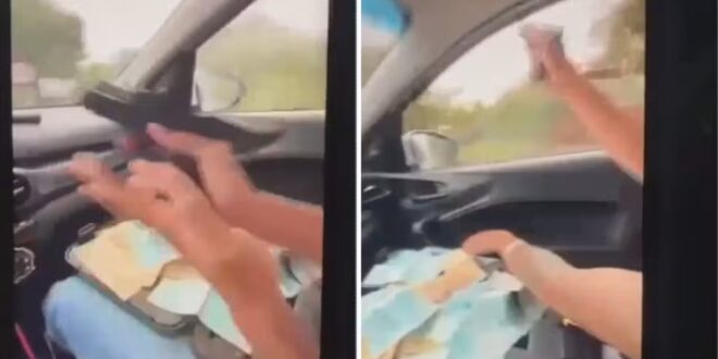Jovem posta vídeo atirando de dentro de carro, ostentando dinheiro e é preso
