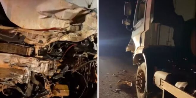 Dois homens morrem após acidente entre carro e caminhão na GO-174, em Montividiu