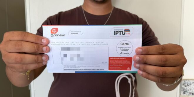Prefeitura de Goianésia prorroga prazo do IPTU 2026 e mantém desconto de 40%