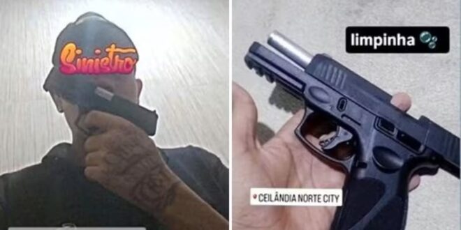 Homem ostenta armas nas redes sociais e desafia a polícia a encontrá-lo