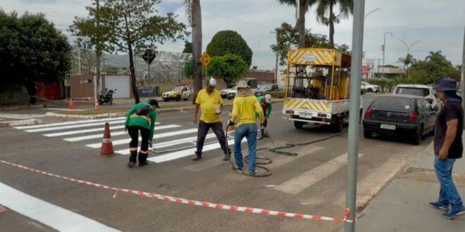 Maio Amarelo: faixas e sinalizações estão sendo revitalizadas em diversos pontos de Goianésia