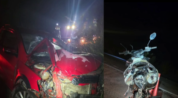 Tragédia na BR-153, em Jaraguá após colisão traseira deixa um morto e mulher gravemente ferida