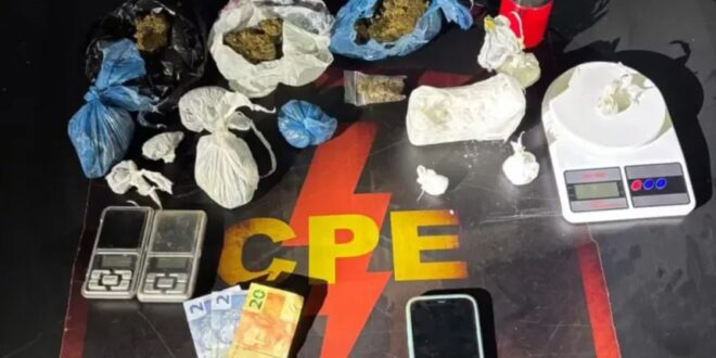 CPE apreende mais de 1 kg de drogas em Goianésia e suspeito acaba preso